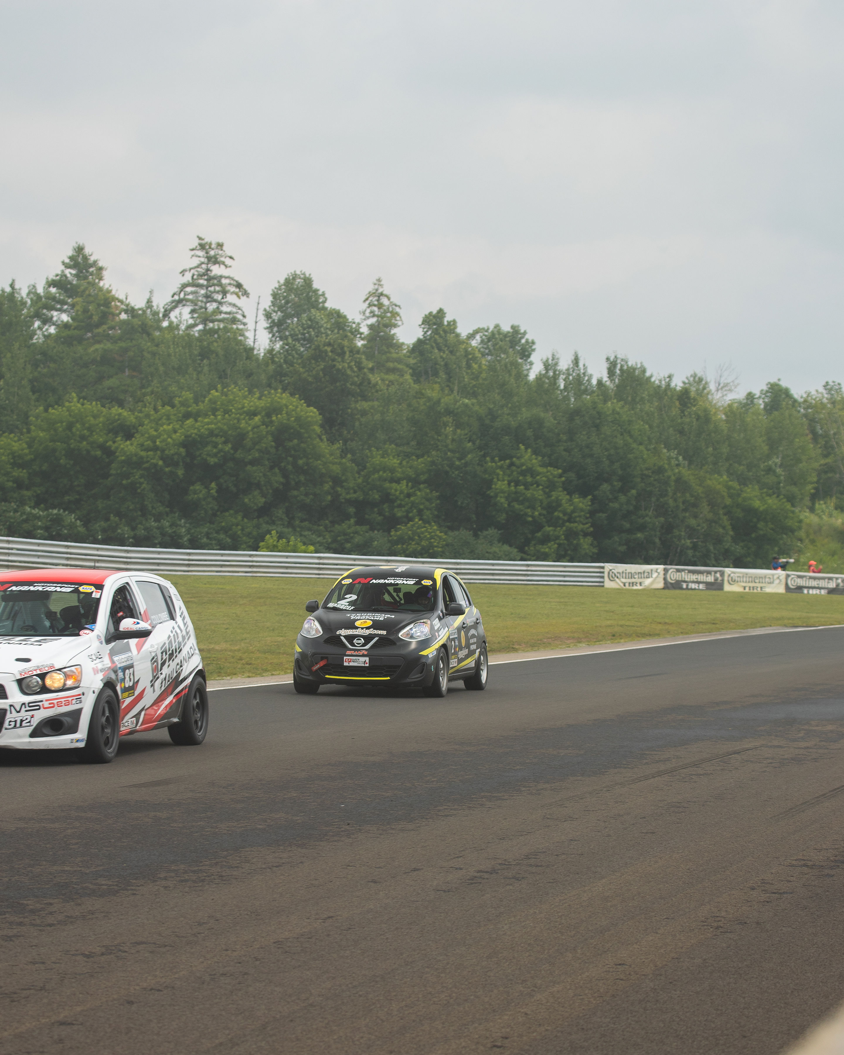 On-track pursuit past Continental Tire barriers